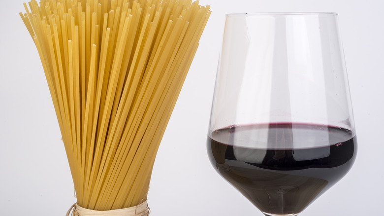 pasta with red wine