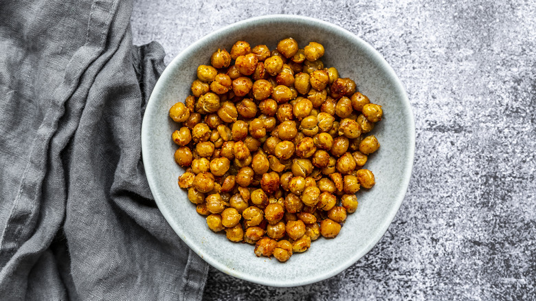 Bowl of crispy roasted chickpeas