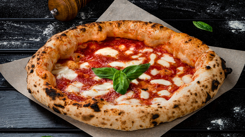 Pizza with sourdough crust